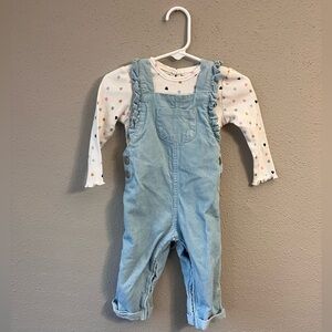 Two piece girls overalls set